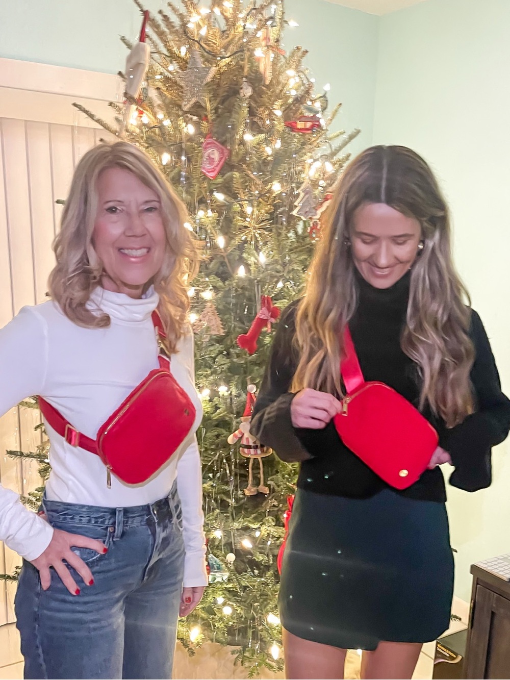 Red Sherpa Belt Bag - Women